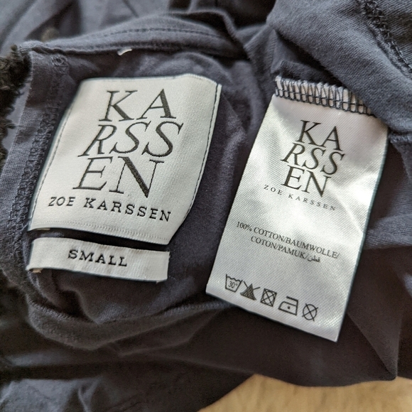 Zoe KARSSEN speak English kiss French dress Italian short sleeve tee black small - Picture 5 of 9